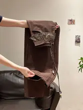 早秋のコーデにぴったり！チェック柄ハイウエストストレートパンツと長袖シャツ【エレガントなフィット】（セットアップ対応）