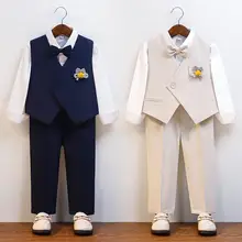 フォーマルスーツ キッズ ボーイズ ベスト セットアップ クラシカル 結婚式 発表会 ステージ 春夏