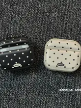 レトロなシンプルデザインのモノクロドット AirPods Pro用ケース【衝撃吸収・防塵】