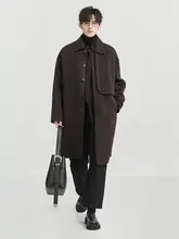デザイン性の高いダブルフェイスコート【ウール混紡・中長丈・ゆったりシルエット】