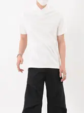 ハーフタートルネックTシャツ メンズ 半袖 無地 デザイン性 ゆったり ルーズ カジュアル 着回し 夏 「LUCE GARMENT」