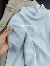 極上の柔らかさのハイネックニットトップス【グレー・長袖・秋冬用】