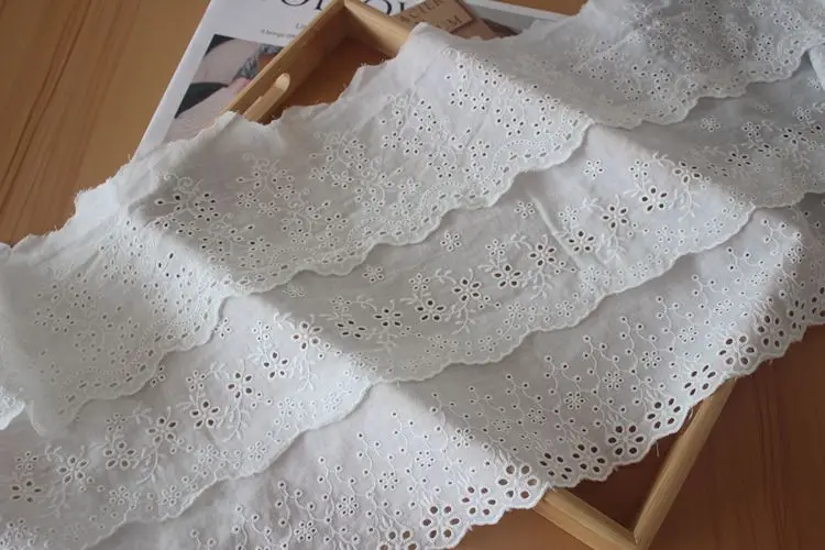 つけ襟 レース素材：片側綿布エッジ刺繍長尺の実用性と使い方