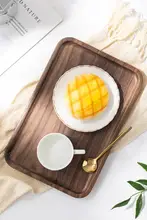 木製トレイ ティートレイ 茶碗やティーポットに適した 北米産ウォールナット材 ナチュラルカラー 長方形