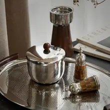 インド製ヴィンテージデザインの収納缶【ステンレス製・エレガントな装飾】