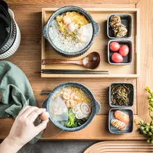 創造的な朝食用陶器ボウルとプレート【一人用・スープボウル・トレイ付き】（セットアップ対応）