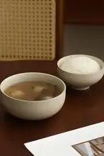 モダンなデザインの大容量陶器スープボウル【一人用・食卓用】