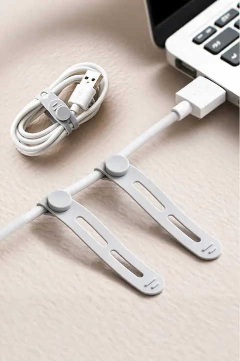 シリコン製コード整理バンド【多機能・充電ケーブル・イヤフォン用・伸縮性あり】