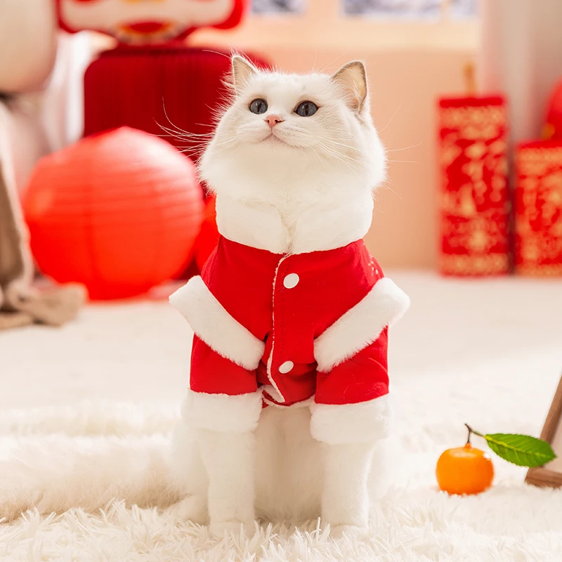 猫用秋冬暖かい唐装：一人暮らしに最適な保温デザイン衣装