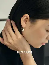 フランス風レトロ水滴イヤリング【純銀・クラシックデザイン・軽やかでシンプル】