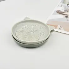 陶製猫デザインの生姜おろし器【手動・キッチン用・万能】