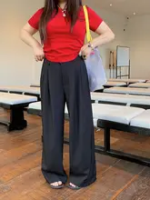 Jinda Zhi ハイエンド テーラードパンツ レディース ワイドレッグ パンツ
