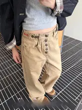 美式ヴィンテージ風 ワイドストレート工装パンツ【男女兼用・調整可能・ウォッシュ加工】（セットアップ対応）