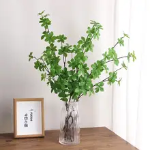 北欧風の人工観葉植物【吊り下げ鐘型・長いマツムシ草の枝・リビング用装飾】