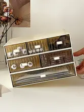 シンプルなデスクトップ収納ボックス【引き出し式・アクリル製・透明・化粧品整理用】