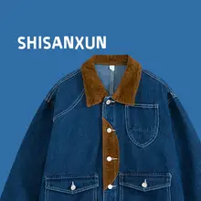 コーデュロイとデニムのコンビネーション工装ジャケット【アメリカンスタイル・フィット】