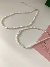 925純銀製 ベビーパール アンクレット【極細2mm・レトロデザイン】