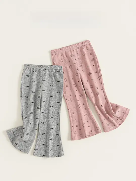 フレアパンツ キッズ ガールズ 蝶結び ヴィンテージ おしゃれ 秋