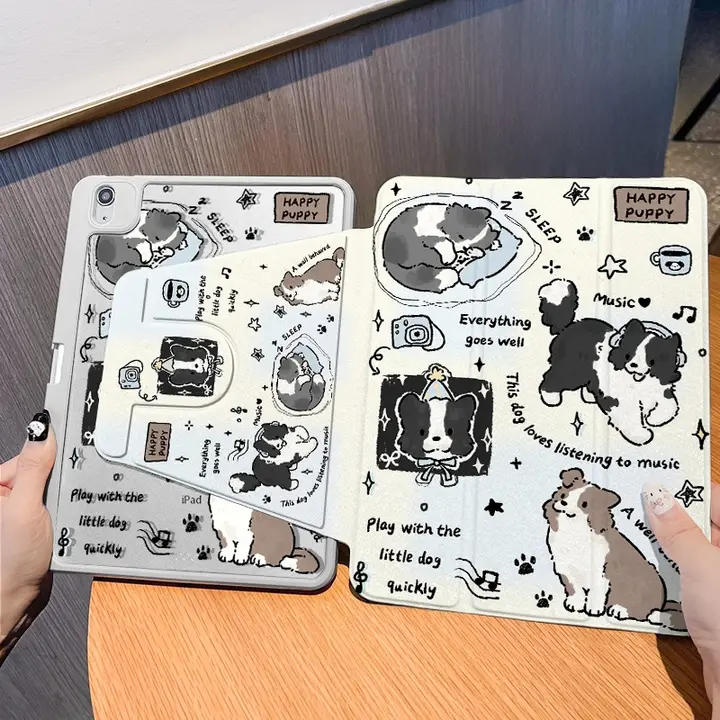 360°回転対応 Xiaomi Pad 6用 保護ケース【11インチ・バタフライリボン・透明・ハードアクリル】