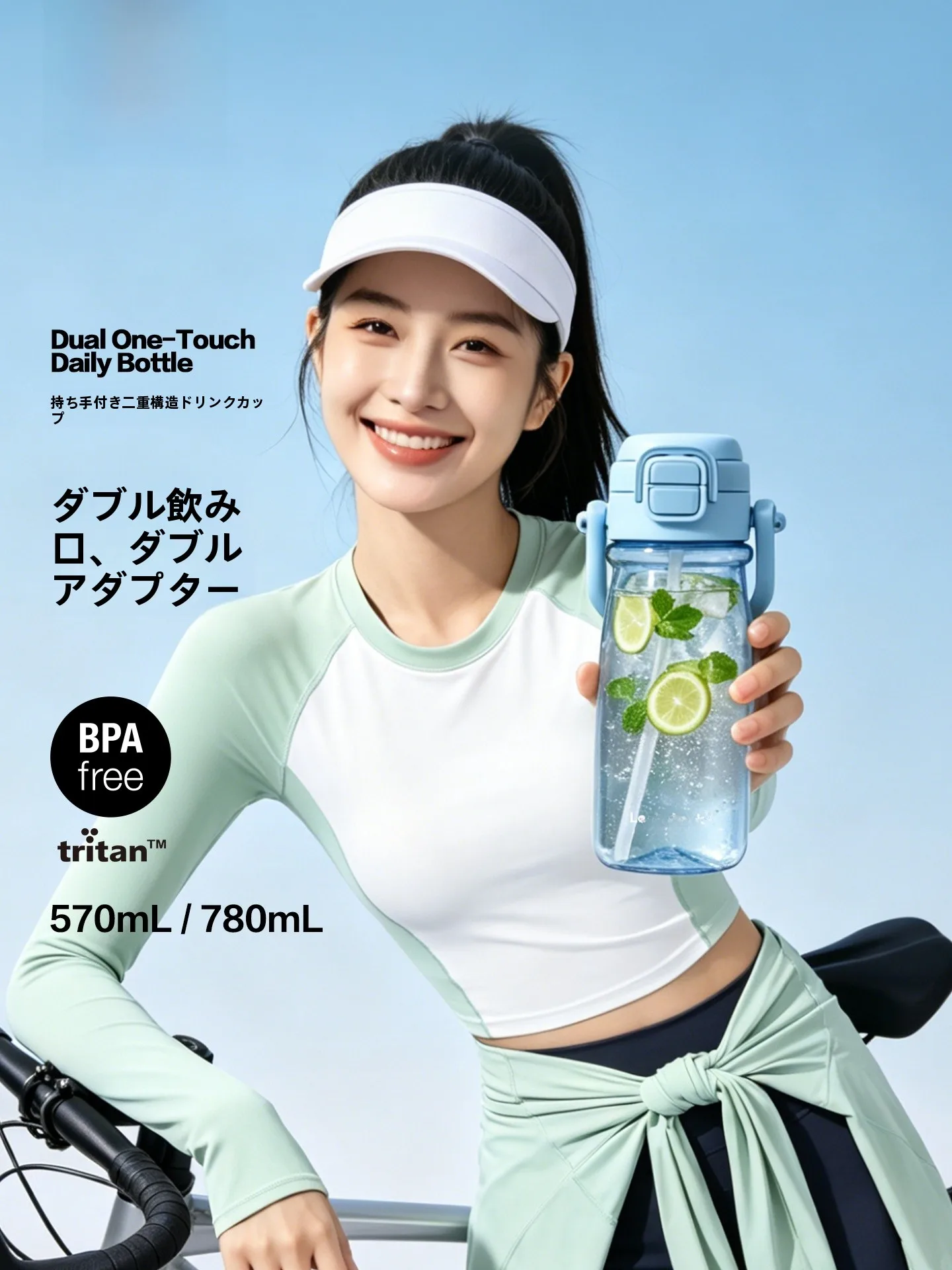 吸管付きプラスチック水筒：アウトドア・通勤向け570mL・780mLの洗いやすい設計を徹底解説