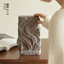 古代ローマ風洞石建築の彫刻置物【侘び寂びのインテリアアート】