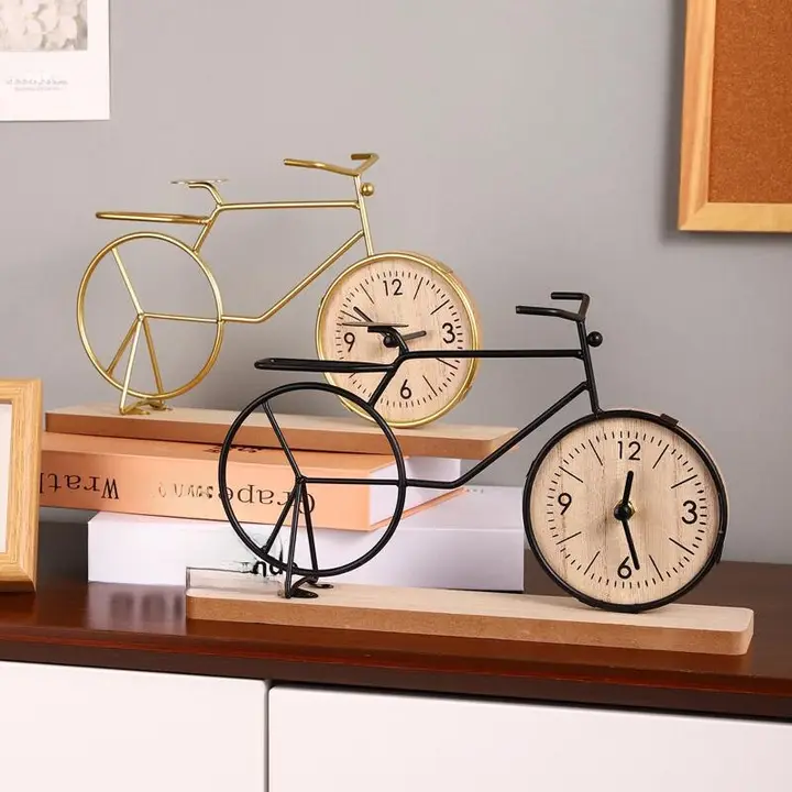 自転車デザインのインテリア時計【金属製・アート装飾用・リビングや玄関に最適】