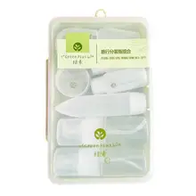 旅行用分装ボトル【携帯化粧品・空ボトル・プッシュ式乳液ボトル・ラベル付き】（セットアップ対応）