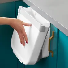 キッチン用折りたたみ式壁掛けゴミ箱【乾湿分別・大容量・扉用】