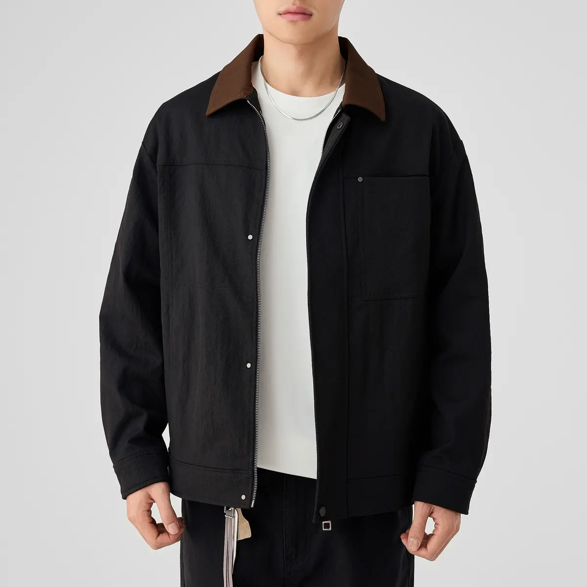 トリコロールカラーの翻領ジャケット【クラシックデザイン・メンズ用・秋冬対応】