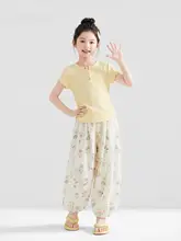 フラワーレースデザインの女の子用半袖Tシャツ【夏用・可愛らしい仕上がり】