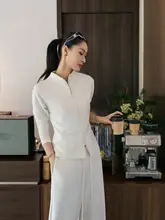春用 ホワイト ダブルジッパー立ち襟ジャケット【女性用・スタイリッシュ・スリムフィット】