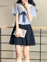 水色セーラー服【日系学院風・基本型・プリーツスカート・セットアップ対応】