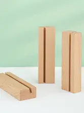 木製スタンド式メモクリップ【デスク用・シンプルデザイン・カードホルダー】