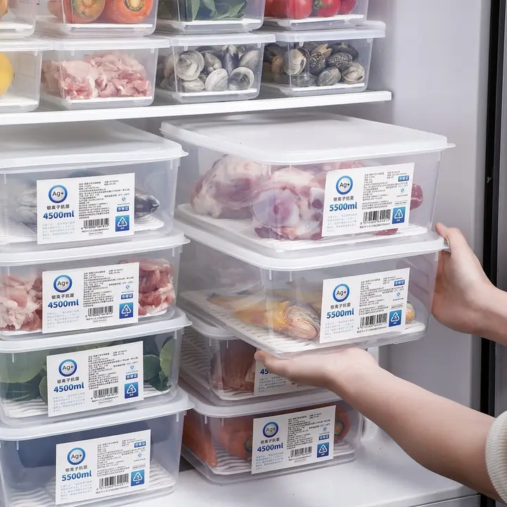 抗菌機能付き冷凍冷蔵用食品収納ボックス【二重扉・整理整頓用】