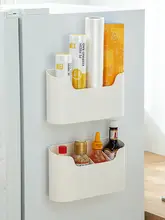 壁掛け収納棚【穴あけ不要・キッチン扉用・調味料収納・ラップホルダー付き】