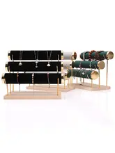 シンプルなジュエリーブレスレットスタンド【ゴールド・三段・ディスプレイ用】（セットアップ対応）