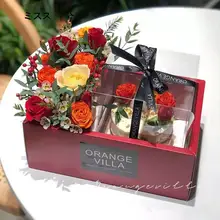 透明PVC製 手提げ折りたたみフラワーボックス【DIY・花束・ケーキ用ギフトボックス】