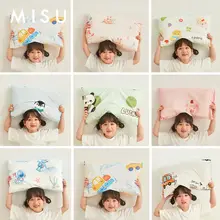 可愛いキャラクターのコットン製子供用枕カバー【全棉・幼稚園用・乳白色・40x60cm】