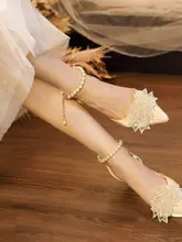 美しい花モチーフの赤い結婚式用ハイヒール【中式デザイン・疲れにくい・高級感】