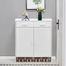 家用スリムシューズキャビネット【ナチュラルなデザイン・大容量収納】