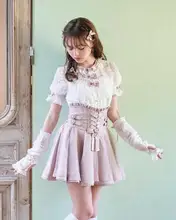 ハイウエストデザインのレースベルト付きスカート【シルエットを美しく見せる・ウエストシェイプ】（セットアップ対応）