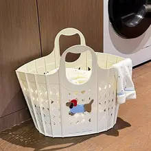 折りたたみ式壁掛け大容量洗濯カゴ【バスルーム用・便利な持ち手付き】