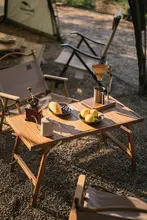 Naturehike アウトドア用折りたたみテーブル【高級木製・BBQ・ピクニック用・携帯便利】