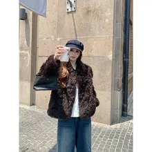 短丈ラフスタイルの皮毛一体アウター【冬用・厚手・ゆったりフィット】