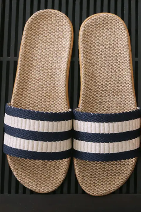 麻製 男女兼用 厚底スリッパ【防滑・カジュアル・室内用】