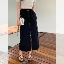 おしゃれでスリムなデザイン！工装スタイルの女性用ハーフスカートとカジュアルパンツ（セットアップ対応）