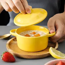 陶製湯鍋【蓋付き・二重耳・蒸し器・一人用】