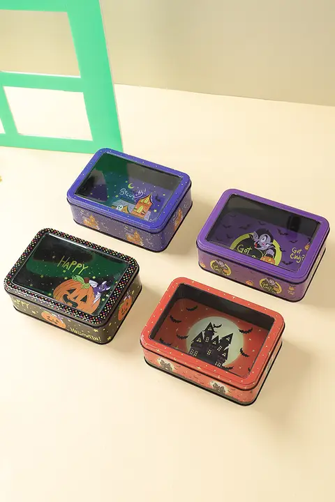 カートンデザインのスチール収納ボックス【子供用・ハロウィン菓子・長方形ギフトボックス】