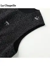 リボン刺繍ベストワンピース【冬用・ストレートシルエット・ショートスカート】