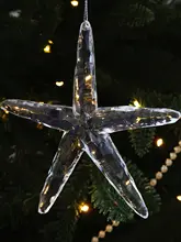 クリスタル感アクリル製の立体的な大雪片バレリーナクリスマスツリー装飾用オーナメント